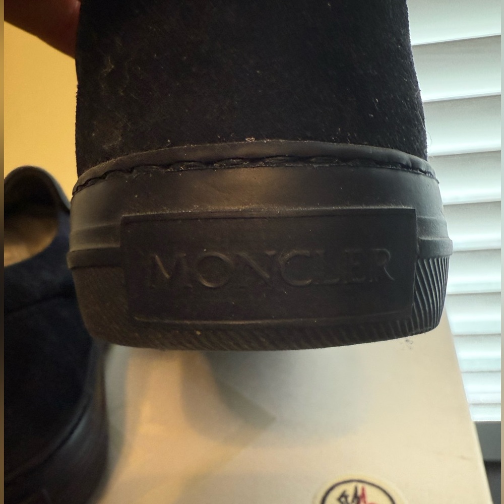 MONCLER Meredith Blue Suede Leather Loafer Slip-on Sneakers EU40/ size10 - Picture 6 of 11